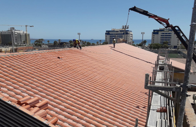 Roof renovation in Biarritz. 